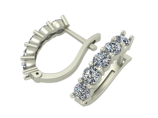 Серьги-конго с россыпью камней