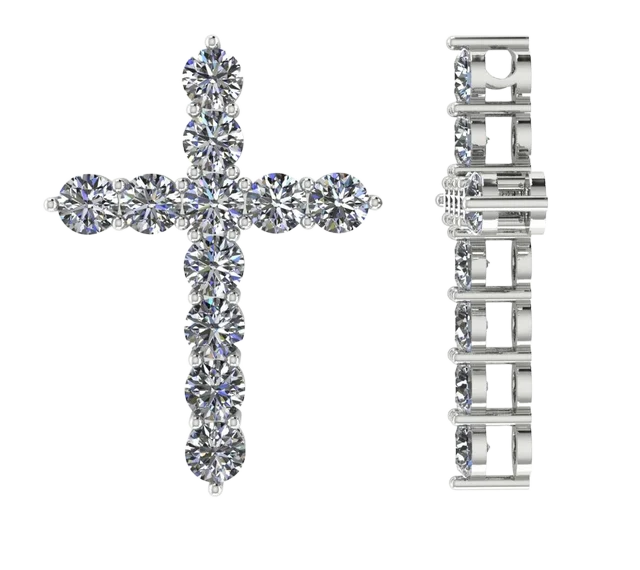 Крест из круглых бриллиантов