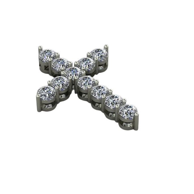 Крест из круглых бриллиантов