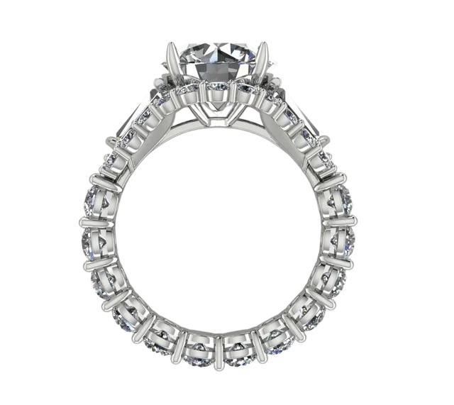 Кольцо с бриллиантом и скрытым ореолом