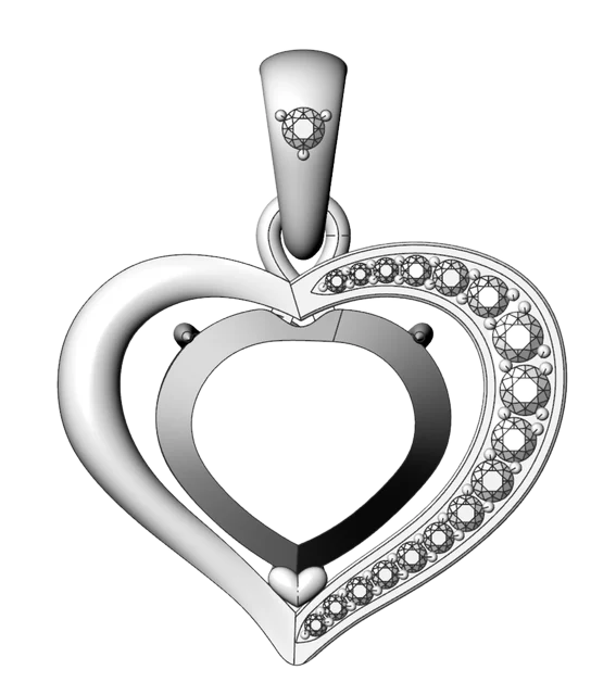 Сердце с дорожкой бриллиантов
