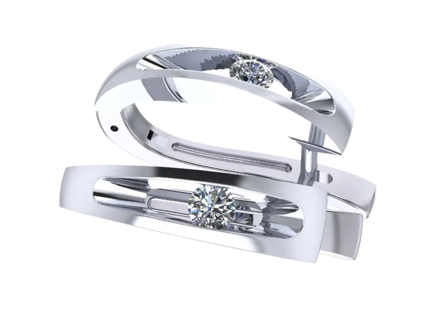 Серьги из витой ленты с камнем