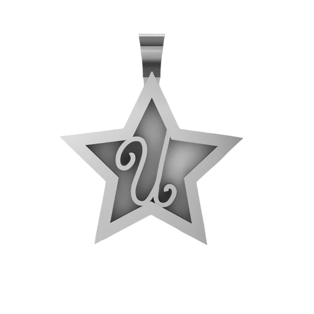 Кулон-звезда с монограммой