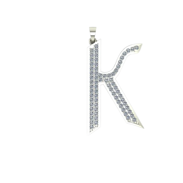 Кулон-буква «К» с бриллиантами
