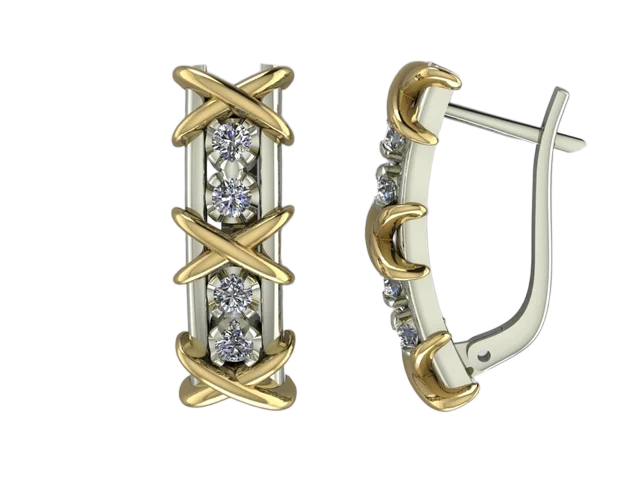 Серьги-клипсы с перекрестиями
