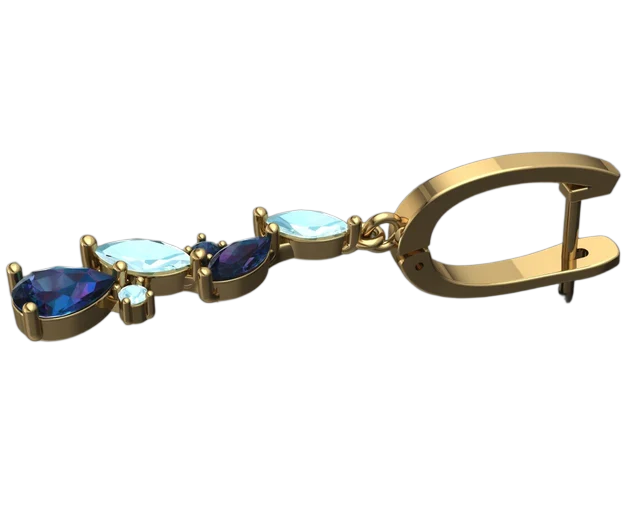 Серьги-каскад с разноцветными камнями