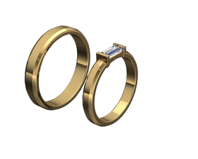Гладкое обручальное кольцо со скошенными гранями