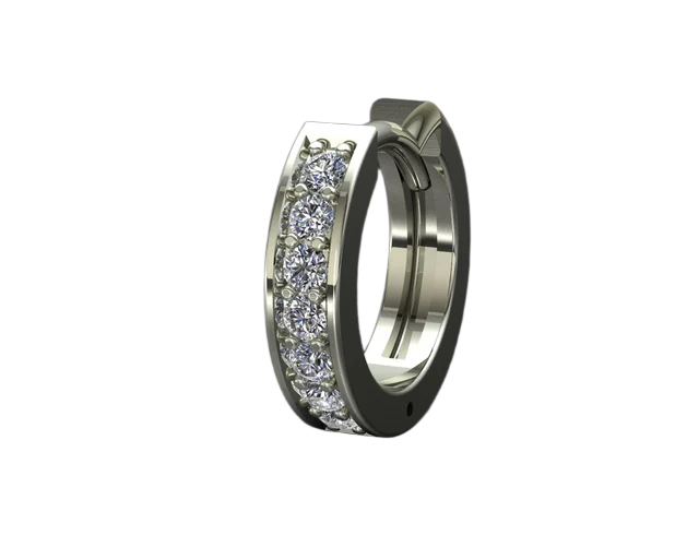 Серьги-конго хагги с дорожкой из 7 камней
