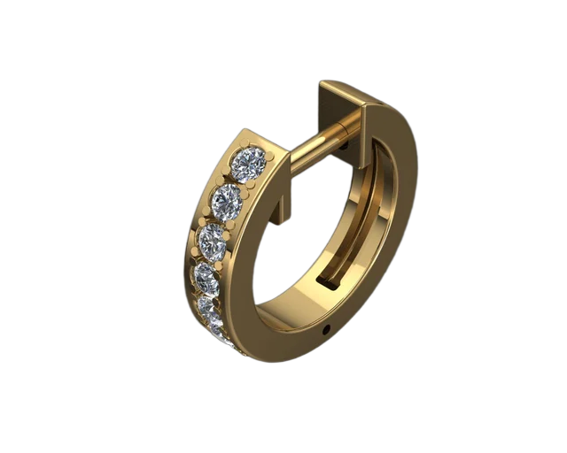 Серьги-конго с дорожкой из 8 камней