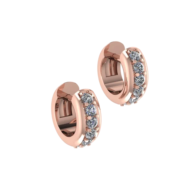 Серьги-конго из розового золота с 6 камнями
