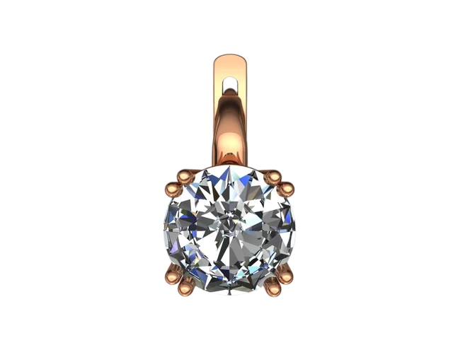 Серьги-солитеры с крупным бриллиантом