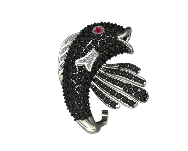 Серьги-клипсы с головой птицы