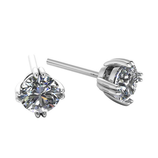 Серьги-гвоздики с бриллиантом классические