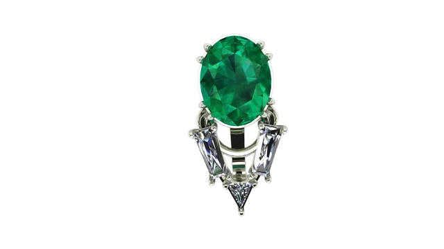 Серьги с изумрудом овалом и каплей