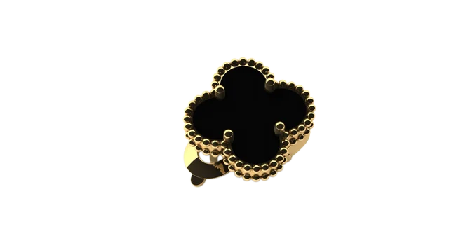 Серьги-четырёхлистник с перлиной