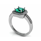 Кольцо с крупным камнем в обрамлении мелких камней Os 2604