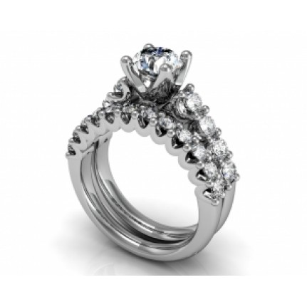 Кольцо с крупным камнем и дорожками камней Os 2516