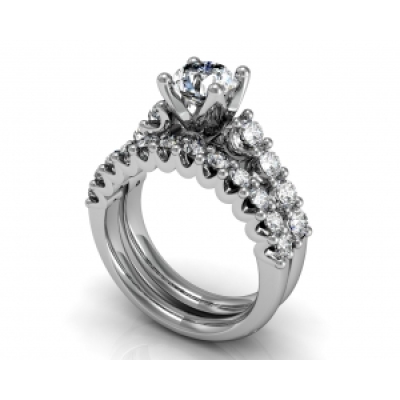 Кольцо с крупным камнем и дорожками камней Os 2516