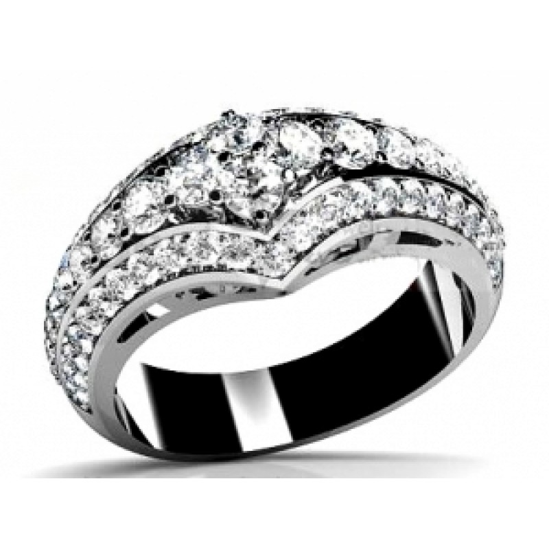 Кольцо с дорожками камней Os 2725