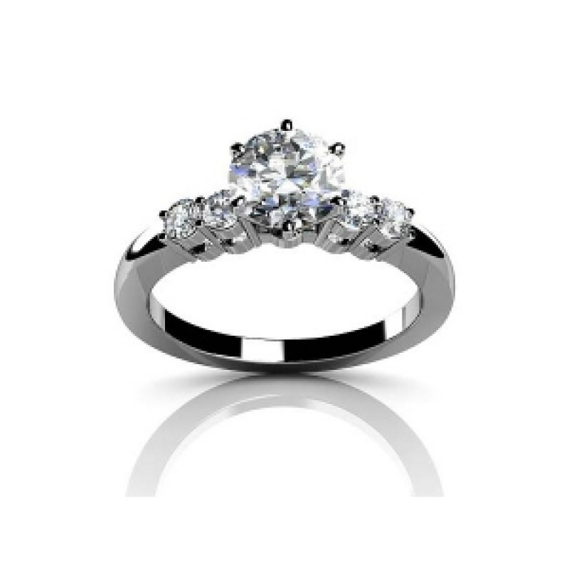 Кольцо с крупным камнем и дорожками камней Os 2569