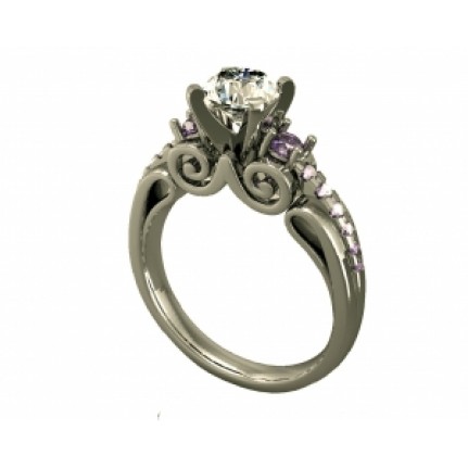 Кольцо с крупным камнем и дорожками камней Os 2545