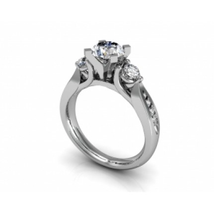 Кольцо с крупным камнем и дорожками камней Os 2517