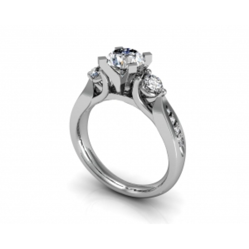 Кольцо с крупным камнем и дорожками камней Os 2517