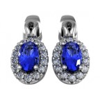 Серьги с крупным камнем в обрамлении мелких камней Os 1535