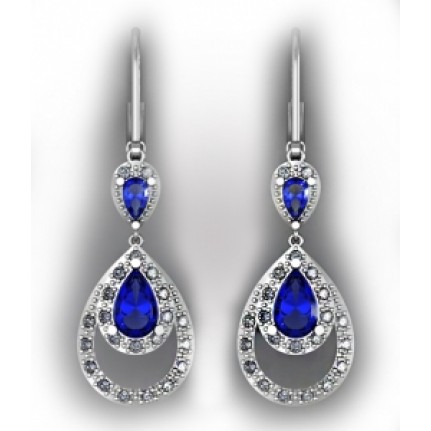 Висячие серьги Капля с крупными камнями Os 4042