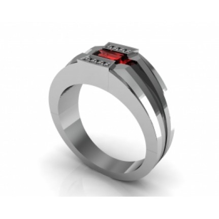 Кольцо с крупным камнем и дорожками камней Os 3039