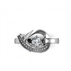 Кольцо с крупным камнем и дорожкой камней Os 1010