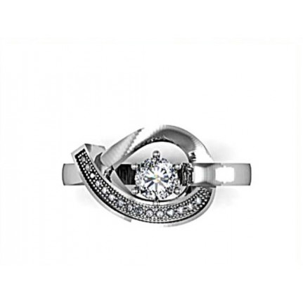 Кольцо с крупным камнем и дорожкой камней Os 1010