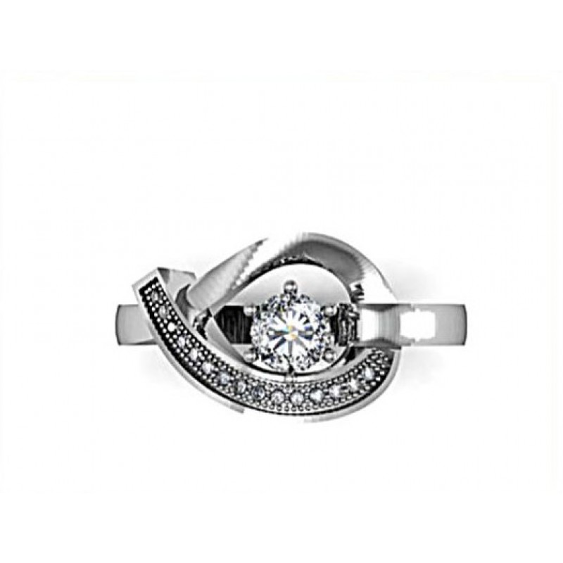 Кольцо с крупным камнем и дорожкой камней Os 1010