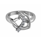 Кольцо Сердце с дорожкой камней Os 1750