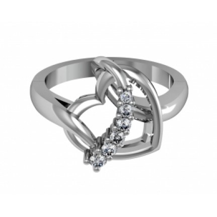 Кольцо Сердце с дорожкой камней Os 1750