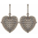 Серьги ажурные Сердце с дорожками камней Os 1605