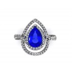 Кольцо с крупным камнем и дорожками камней Os 1220