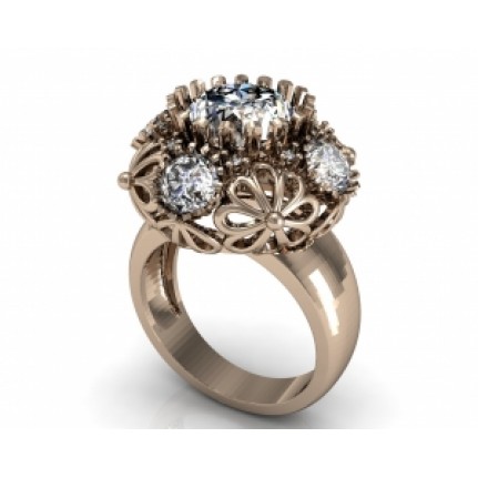 Кольцо ажурное с крупными камнями Os 7081