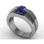 Кольцо с крупным камнем в обрамлении мелких камней Os 3058