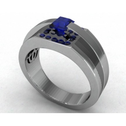 Кольцо с крупным камнем в обрамлении мелких камней Os 3058