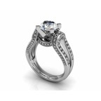 Кольцо с крупным камнем и дорожками камней Os 2512