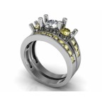 Кольцо двойное с крупным камнем и дорожками камней Os 2592