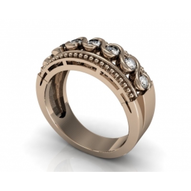 Кольцо с дорожкой камней Os 2041