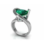 Кольцо с крупным камнем и дорожкой камней Os 7096