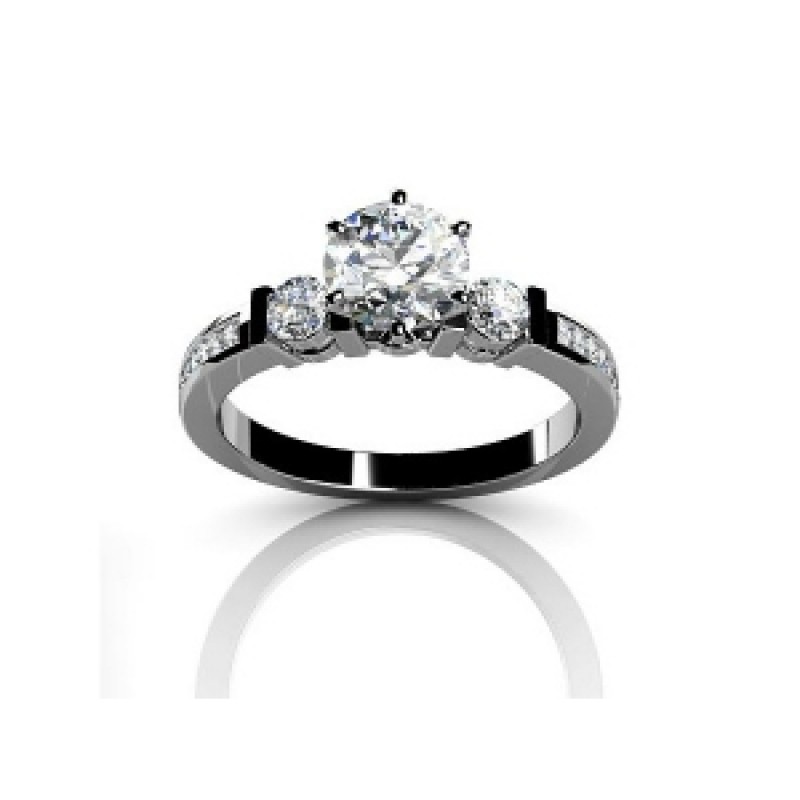 Кольцо с крупными камнями и дорожками камней Os 2685