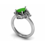 Кольцо с крупным камнем в обрамлении мелких камней Os 2618