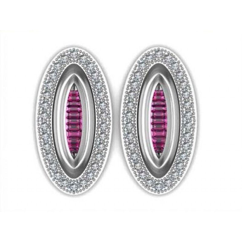 Серьги с дорожками камней Os 1065