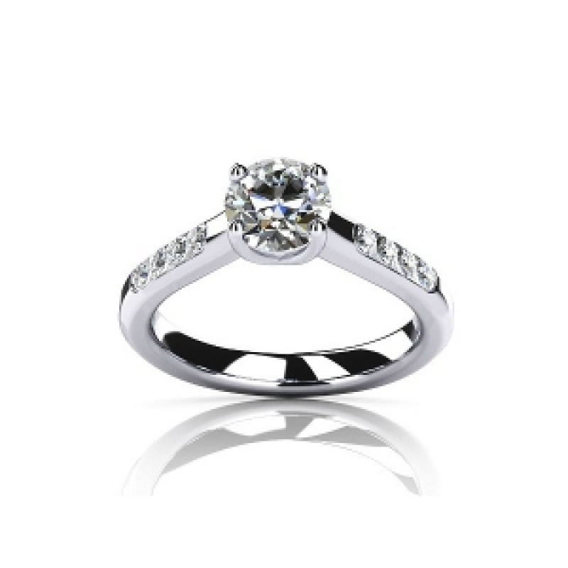 Кольцо с крупным камнем и дорожками камней Os 2663