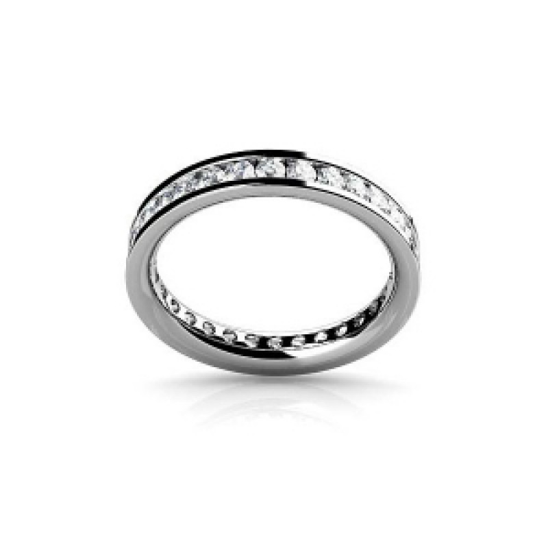 Обручальное кольцо с камнями по кругу Os 2146