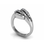 Кольцо Волна с дорожками камней Os 1740